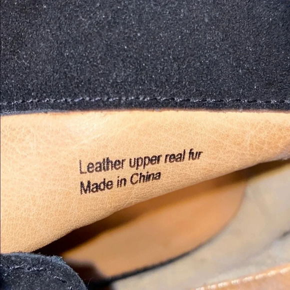 L.A.M.B black fur lace up booties Sz  9.5 - Picture 7 of 12